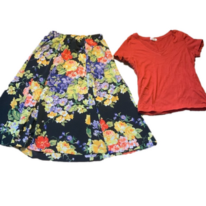Floral skirt (large) and shirt (medium) outfit box 6